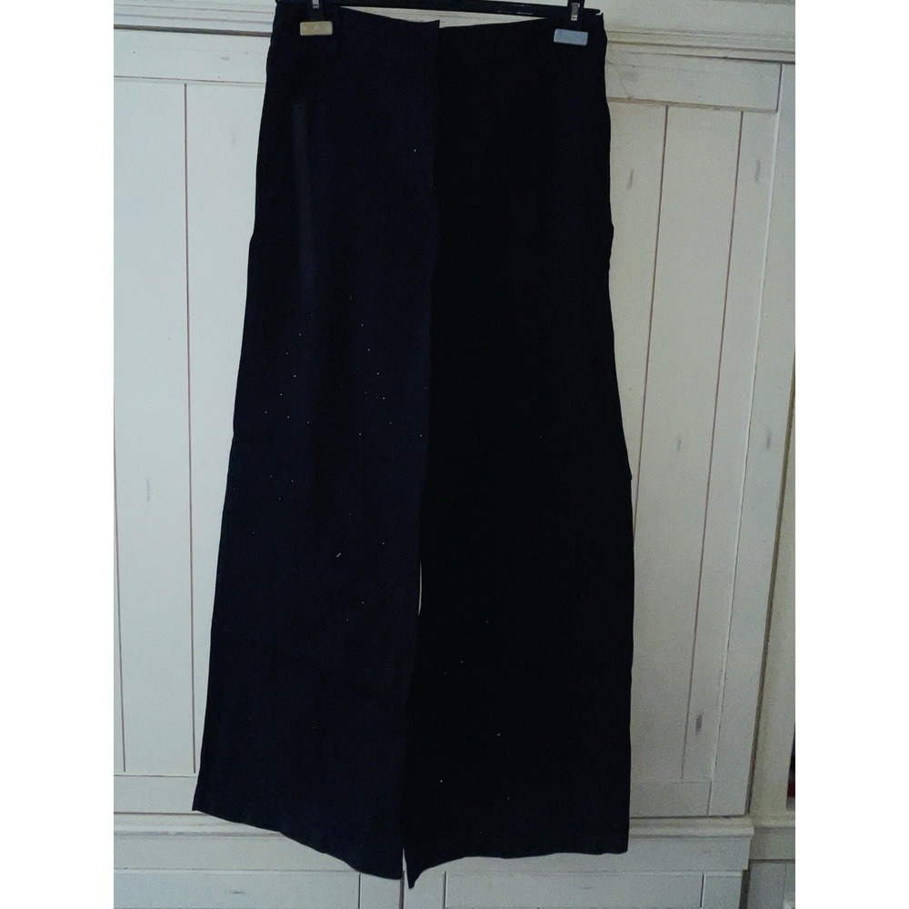 NWT House of Harlow 1960 wide leg Black Sequin Denim Type Pants  Size 10